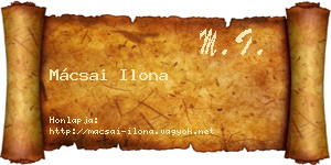 Mácsai Ilona névjegykártya