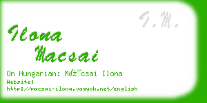 ilona macsai business card